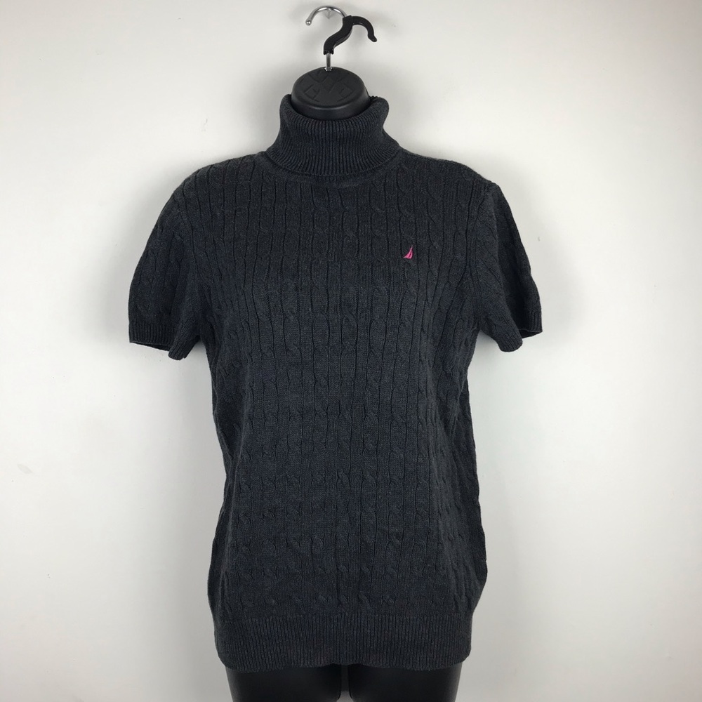 Nautica Vintage Cable Knit Turtleneck Top